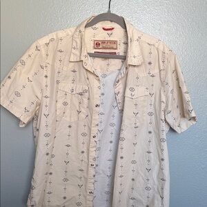 Iron & Resin Cream Short-Sleeve Printed Button-Down Shirt